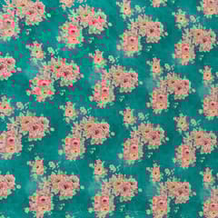 Firozi Colour Velvet Print with Multi Colour Saroaski Embroidered Fabric