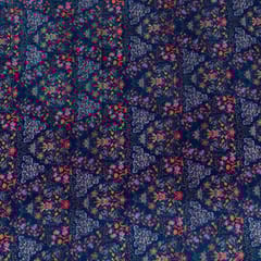 Blue Colour Velvet Digital Printed Fabric
