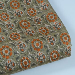 Mehndi Green Colour Modal Chanderi Foil Printed Fabric