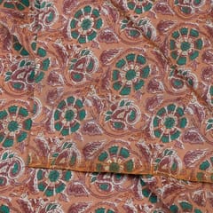 Rust Colour Modal Chanderi Foil Printed Fabric