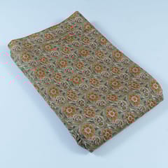 Mehndi Green Colour Modal Chanderi Foil Printed Fabric