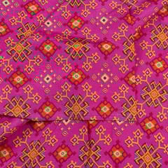 Majenta Colour Dola Silk Digital Printed Fabric