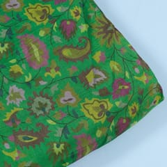 Green Colour Uppada Digital Kani Printed Fabric