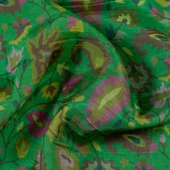 Green Colour Uppada Digital Kani Printed Fabric