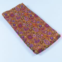 Brown Colour Uppada Digital Kani Printed Fabric