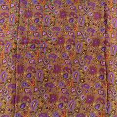 Brown Colour Uppada Digital Kani Printed Fabric