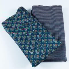 Blue Colour Modal Chanderi Print Set