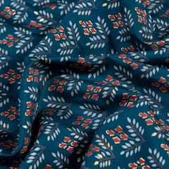 Blue Colour Modal Chanderi Print Set