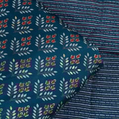 Blue Colour Modal Chanderi Print Set