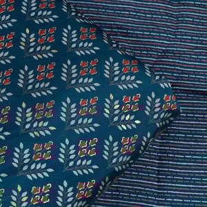 Blue Colour Modal Chanderi Print Set