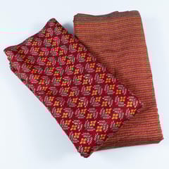 Maroon Colour Modal Chanderi Print Set