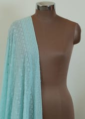 Sky Blue Colour Georgette Embroidered Dupatta