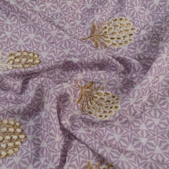 Move Colour Muslin Print With Embroidery (1.50Meter Piece)