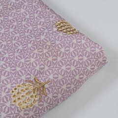 Move Colour Muslin Print With Embroidery (1.50Meter Piece)