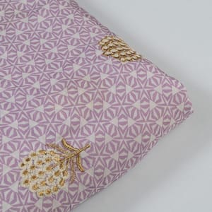 Move Colour Muslin Print With Embroidery (1.50Meter Piece)