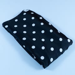 Black Colour Zara Satin Printed Fabric