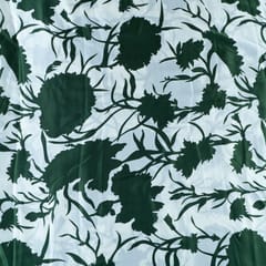 Green Colour Zara Satin Printed Fabric