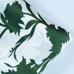 Green Colour Zara Satin Printed Fabric