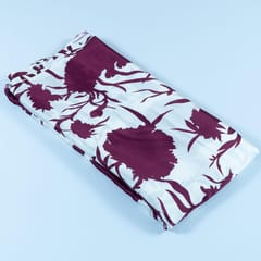 Wine Colour Zara Satin Printed Fabric(1Meter Piece)