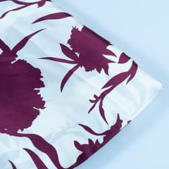 Wine Colour Zara Satin Printed Fabric(1Meter Piece)