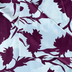 Wine Colour Zara Satin Printed Fabric(1Meter Piece)