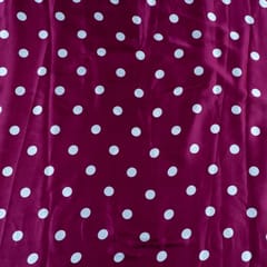 Wine Colour Zara Satin Printed Fabric