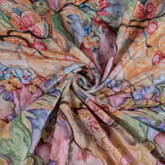 Multi Colour Velvet Digital Printed Fabric