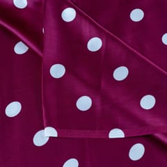 Wine Colour Zara Satin Printed Fabric