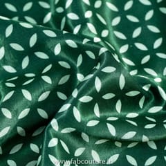 Green Colour Mashru Silk Ajrakh Print (1.5Meter Piece)