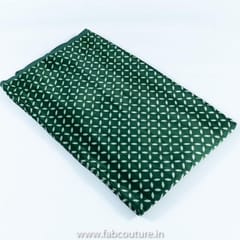 Green Colour Mashru Silk Ajrakh Print (1.5Meter Piece)