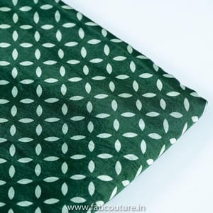 Green Colour Mashru Silk Ajrakh Print (1.5Meter Piece)