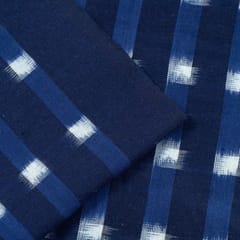 Blue with White Ikat Fabric