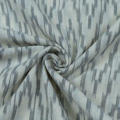 White with Grey Ikat Fabric
