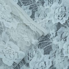 White Lotus Floral Design Dyeable Nylon Net