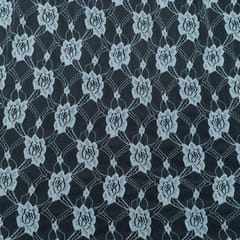 White Lotus Floral Design Dyeable Nylon Net