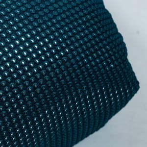 Teal Blue Colour Georgette Thread and Faux Mirror Embroidered Fabric