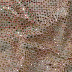 Off White Colour Georgette Thread Embroidered Fabric