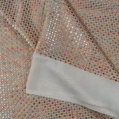 Off White Colour Georgette Thread Embroidered Fabric