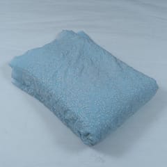 Powder Blue Colour Georgette Thread and Sequins Embroidered Fabric