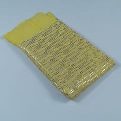 Yellow Colour Georgette Thread and Sequins Embroidered Fabric(2.60 Meter Piece)