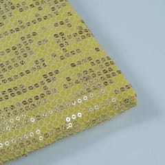 Yellow Colour Georgette Thread and Sequins Embroidered Fabric(2.60 Meter Piece)
