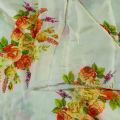 Lemon Colour Modal Satin Printed Fabric