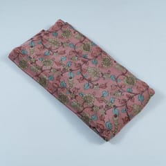 Onion Pink Color Crepe Printed Fabric