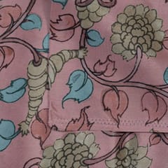 Onion Pink Color Crepe Printed Fabric
