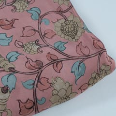 Onion Pink Color Crepe Printed Fabric