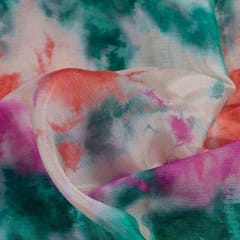Multi Colour Chinon Chiffon Printed Fabric