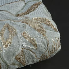 Dyeable Georgette Thread and Sequins Embroidered Fabric