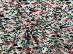 Corduroy White Multicolor Floral