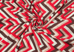Printed Cotton Red Chevron