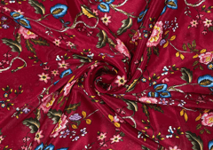 Chiffon Maroon Multicolor Floral
